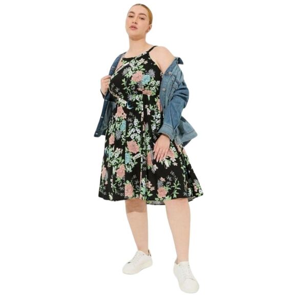 TORRID MINI Wash Challis Halter Neck Hi-Lo Tank dress 4X - Picture 3 of 12